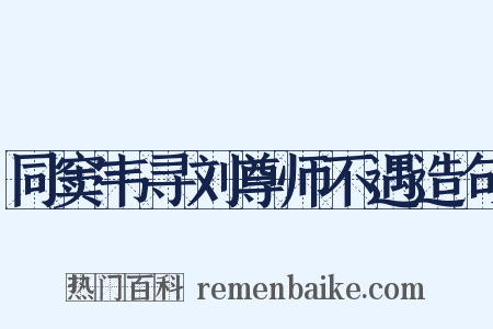 同窦韦寻刘尊师不遇造句是什么意思的图片